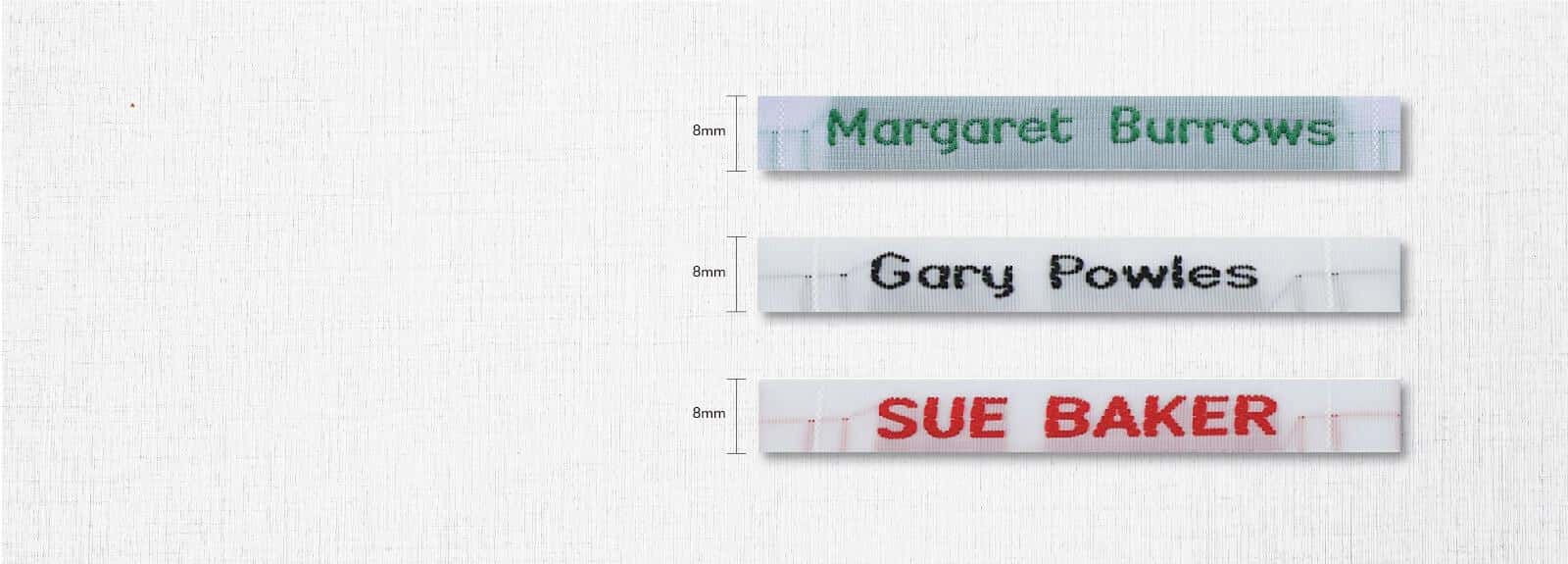 8mm Woven Name Tapes
